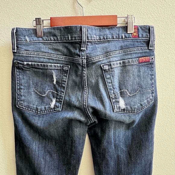 7 For All Mankind Bootcut Women's Jean Size 28 Medium Wash Straight Leg Denim - Picture 4 of 8